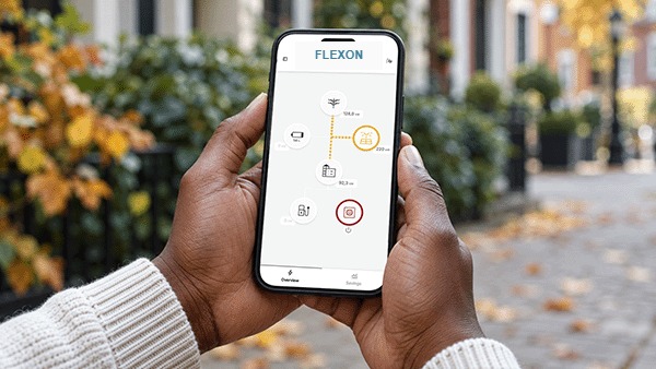 De Flexon-app op een smartphone